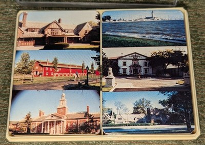 Vintage Americana Barn Farm Midwestern Town Hall Mansion Playing Cards Two Decks