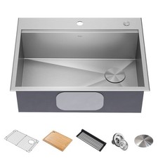 Kraus KWT310-28 Kore 28" Drop In Single Basin Stainless Steel - Stainless Steel