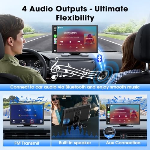 Carplay Screen for Car, 9'' Wireless CarPlay & Android Auto- Upgrade Portable  - Picture 5 of 7
