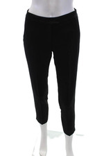 Theory Womens Ibbey 2 Urban Creased Dress Pants Black Wool Size 00