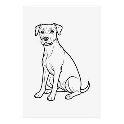 Wandbilder Poster Drucke ''Dog Line Art'' (PP059860)