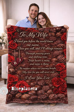 Custom I Love You Valentine Blanket, Personalized Name To My Wife Blanket