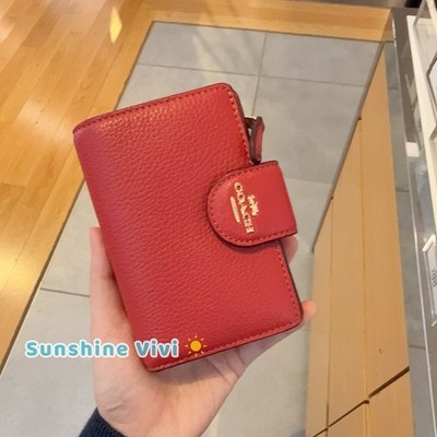 COACH レザー ビジネスバッグ レッド ZB0043 COACH Large Corner Zip Wristlet Cross Grain Leather Red NWT $118