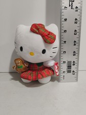 Ty Beanie Baby Hello Kitty Plaid Christmas Dress Gingerbread Man 6" 16cm