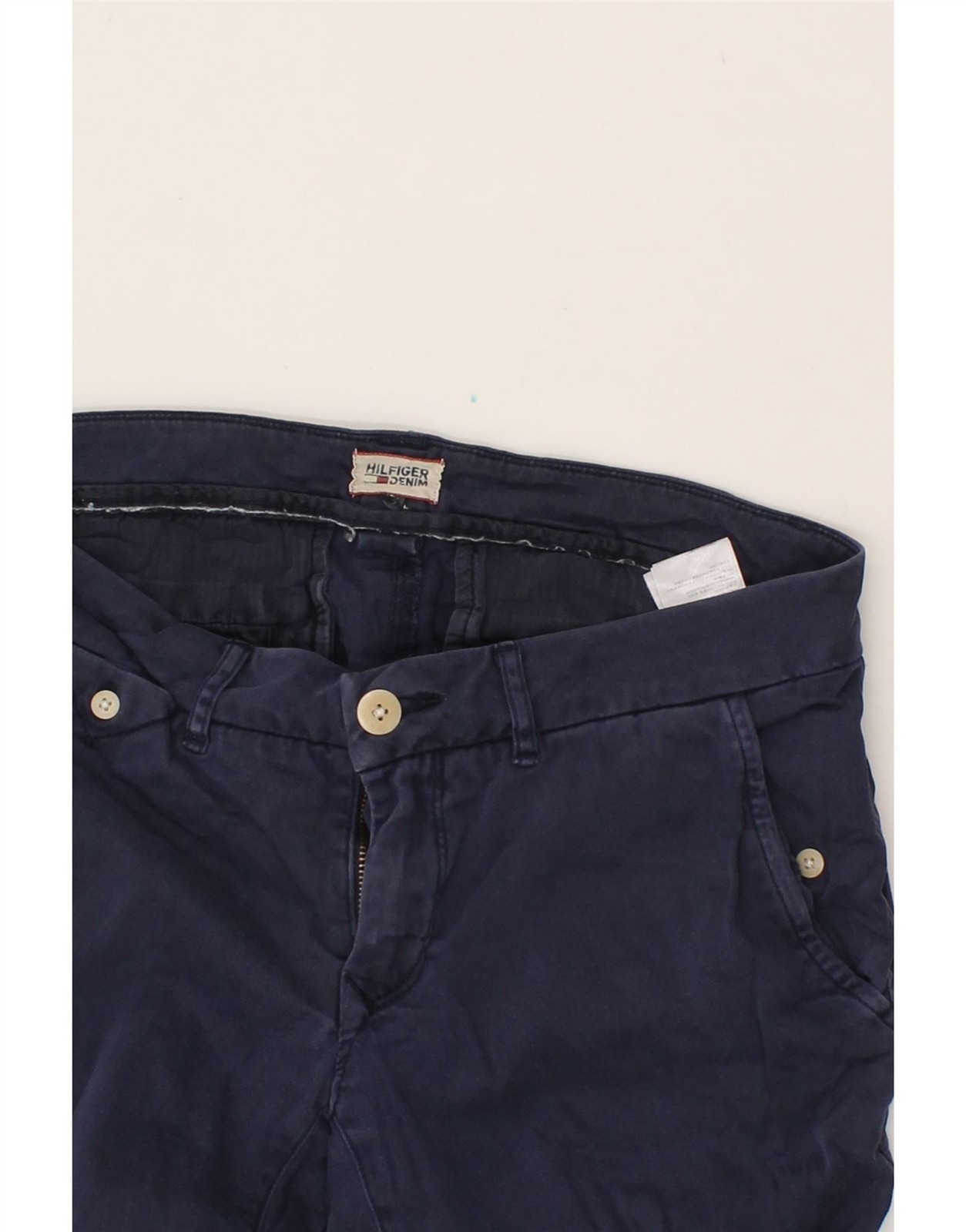 TOMMY HILFIGER Womens Slim Chino Trousers W29 L29 Navy Blue CG31 thumbnail 4