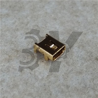 5pcs new mini USB 8pin female DIP socket connector vertical legs gold * cm