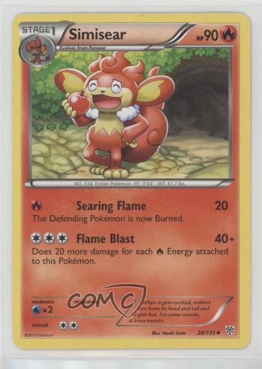 Simisear Pokémon Black & White Plasma Storm #20