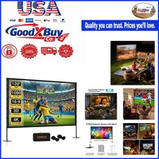 120 Inch Portable Outdoor Indoor Projector Screen with Stand - Wrinkle-Free 4...