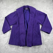 Vintage Ralph Lauren Women’s Purple Wool Coat USA Made Lined Size 6