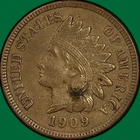 1909 Indian Head Cent Almost Uncirculated AU Coin #43425