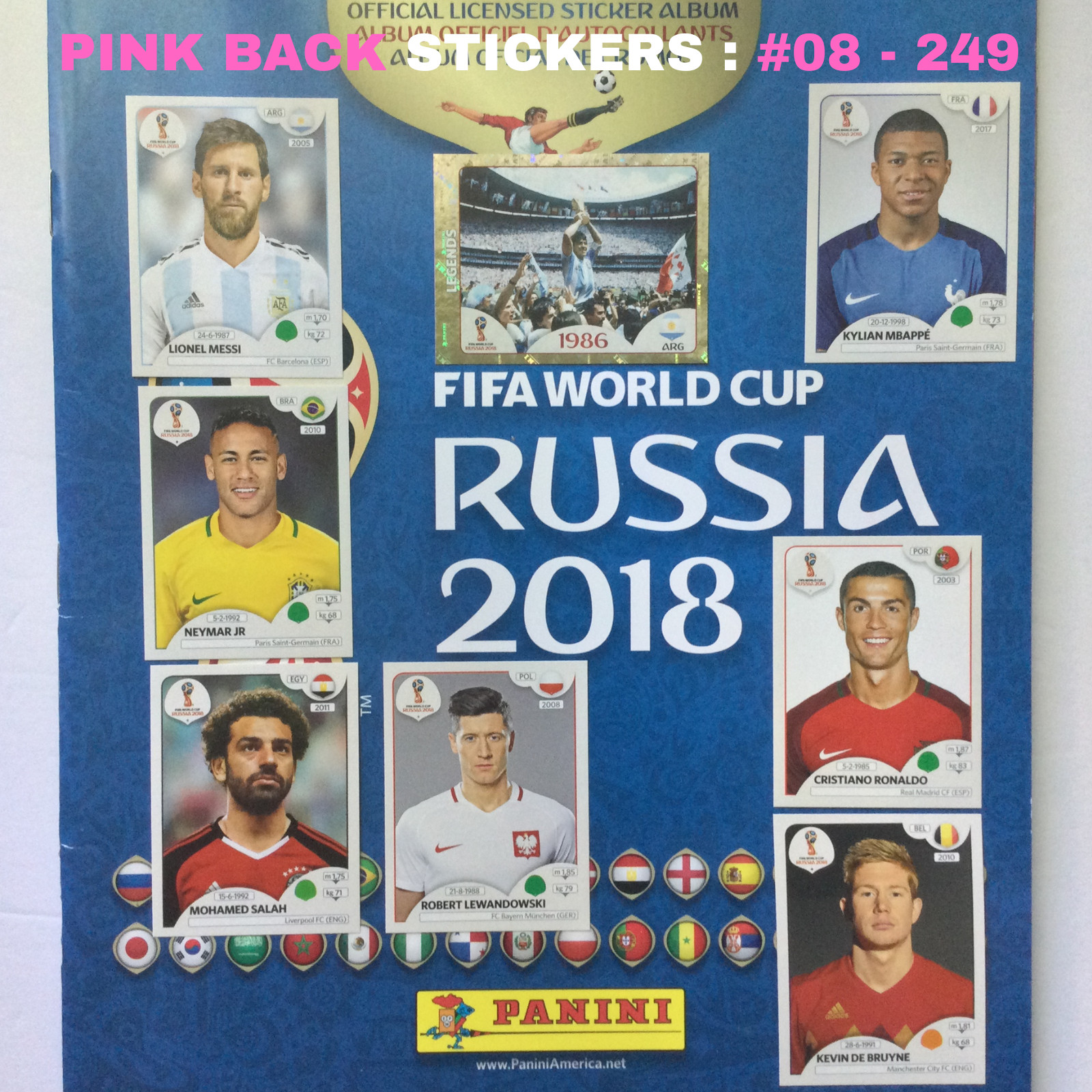 2018 Panini FIFA World Cup Stickers #08 - 249 Pick to Complete Album PINK BACK