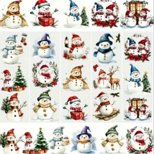 Rub on transfer stickers 3 stickers per set snowmen