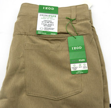 Izod Golf Swingflex 34 30 Khaki Beige Golf Chino Pants Stretch UPF 50 Cool FX