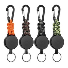 Retractable Keychain Anti-Theft Badge Reel Carabiner Hook Outdoor Portable Key C