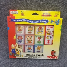Vintage The Busy World Of Richard Scarry Sliding Puzzle Tomy Toys 1995 90s