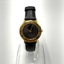Orologio GUCCI 3000.2.L Quadrante Nero 26mm Donna Quarzo Oro FUNZIONANTE Vint...