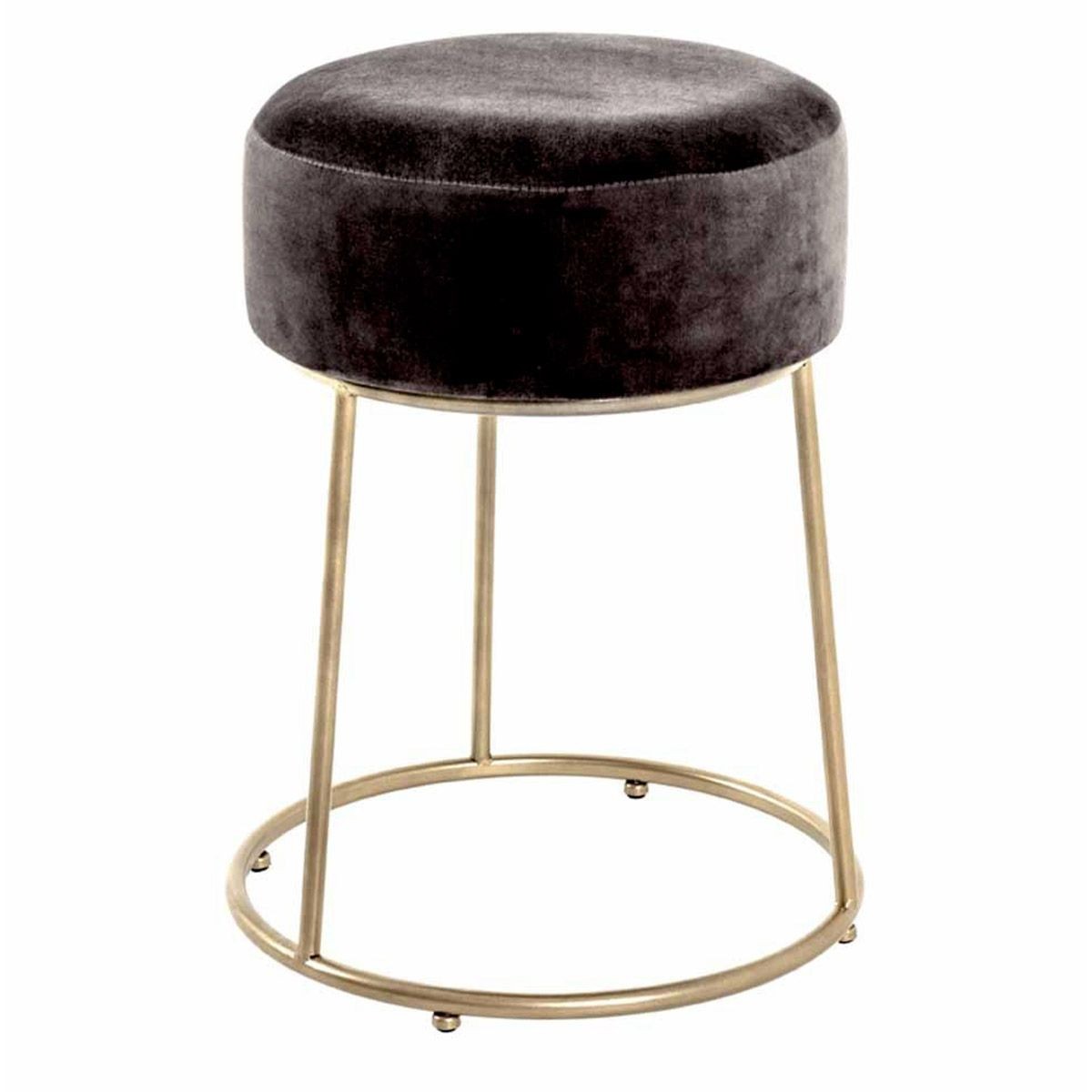 Tabouret en velours gris Raina 46cm pour corriger l'assise basse