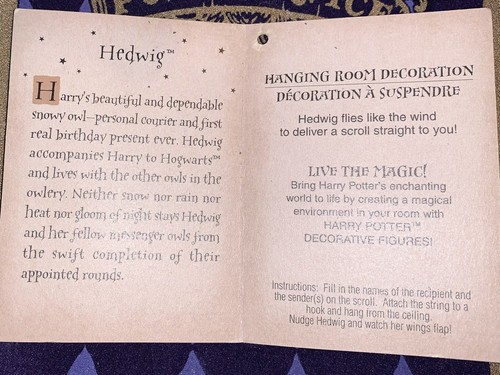 Hedwig Plush Owl hanging Flying banner scroll Harry Potter Hogwarts Hallmark - Picture 24 of 24
