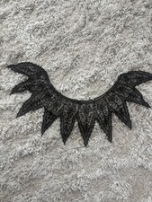 ANTIQUE VICTORIAN EDWARDIAN BLACK Ornate COLLAR WITH BEADING