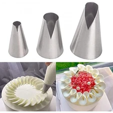 3 pieces russian piping tips set,v-shaped wave cake decorating nozzles