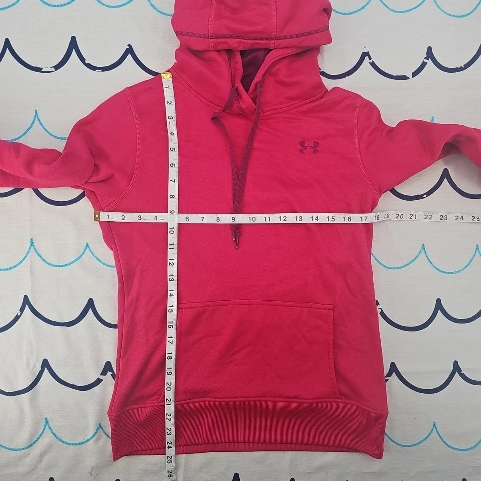 Under Armour Ladies Pink Semi-Fitted Hoodie Sweatshirt Size M - Image 3 of 4