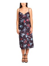 HIPPIE ROSE Womens Spaghetti Strap Below The Knee Party Sheath Dress