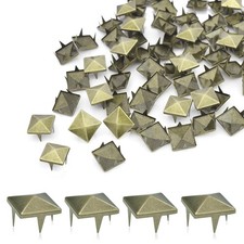 500Pcs 12mm Square Pyramid Studs for Clothing, Metal Claw Nailhead Spike Rive...