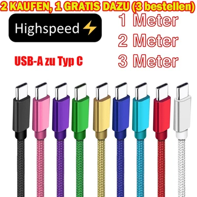 LAGOODS USB-C Schnell-Ladekabel Datenkabel Handy für Samsung Xiaomi Huawei iPhone iPad