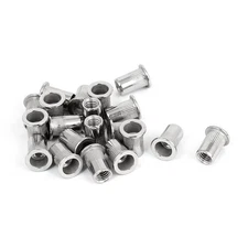 1/4"-20 Rivet Nuts - 50 Pcs Stainless Steel Rivnuts, Flat Head Insert Nut wit...