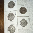 Liberty Walking Half Dollar Silver Circulated Lot 1941-1945 50C 5 Coins