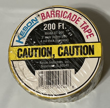 Barricade Tape, Caution, Yellow, 3 In Wide X 200 Ft Length, Polyethylene, 4 MIL