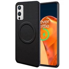 OnePlus 9 5G Magnetic Leather Case, Slim Shockproof Cover, MagSafe Compatible