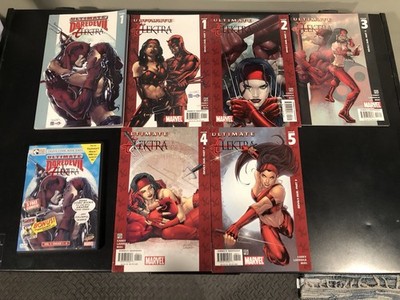 Ultimate Daredevil And Elektra Lot Of Seven: Graphic Novel, Comic Run And DVD