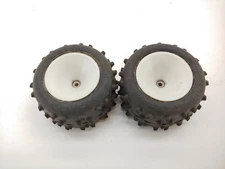 2x Rare Vintage Proline TRAC-TA-GATOR 2.2" Stadium Truck Tires Pin-Drive Wheels