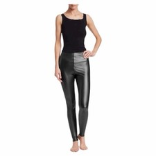 Commando Perfect Control Faux Leather Leggings in Black High Rise Size Medium