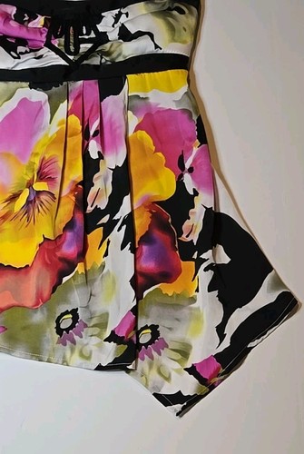 Women’s Strapless Babydoll Floral Top M Asymetrical Y2k READ Measures Small - Picture 5 of 15
