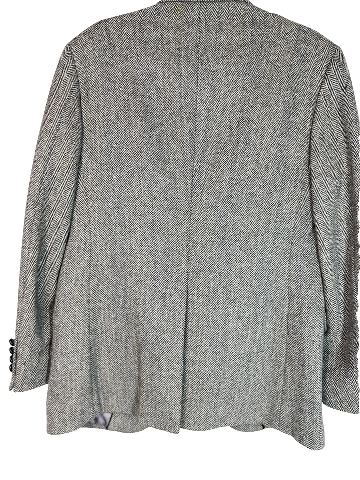 Chaqueta deportiva Oakton Tweed para hombre 40R negra blanca blazer de lana espiga Foto 3 de 4