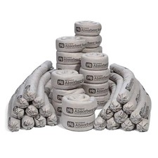 40 Count Gray Universal Absorbent Socks for Industrial Liquid Cleanup