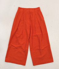 Farm Rio Ultra Wide Leg Pants Pleated Orange Medium High Waist 31x27