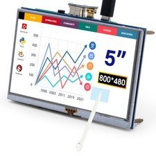 5-Inch Resistive Touch Screen TFT LCD Display, 800x480 HD Resolution, Compati...