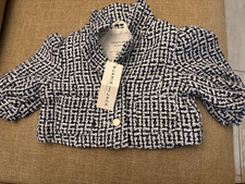 Janie and Jack Girls Blue/White Tweed Jacket 12-18 Months Collared Pockets
