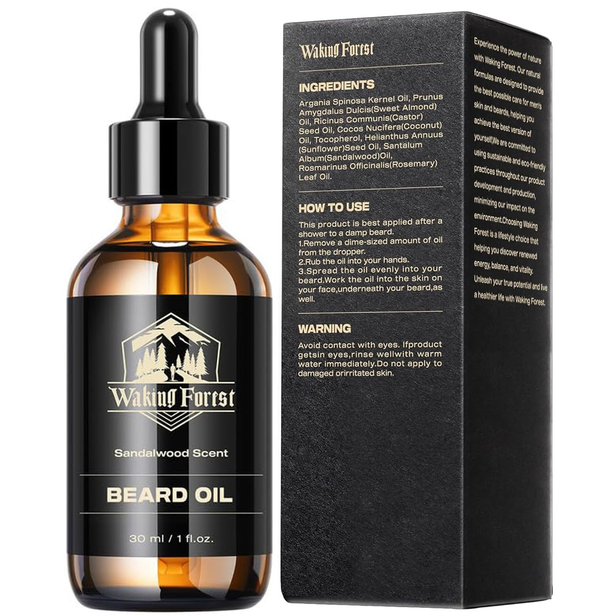 Beard Oil - Beard Oil for Men Thicker Beard with Vitamin E, Rosemary, Castor Mus