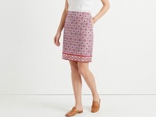 NEW TALBOTS Womens Pencil SKIRT Size 8 Geo Print STRETCH COTTON