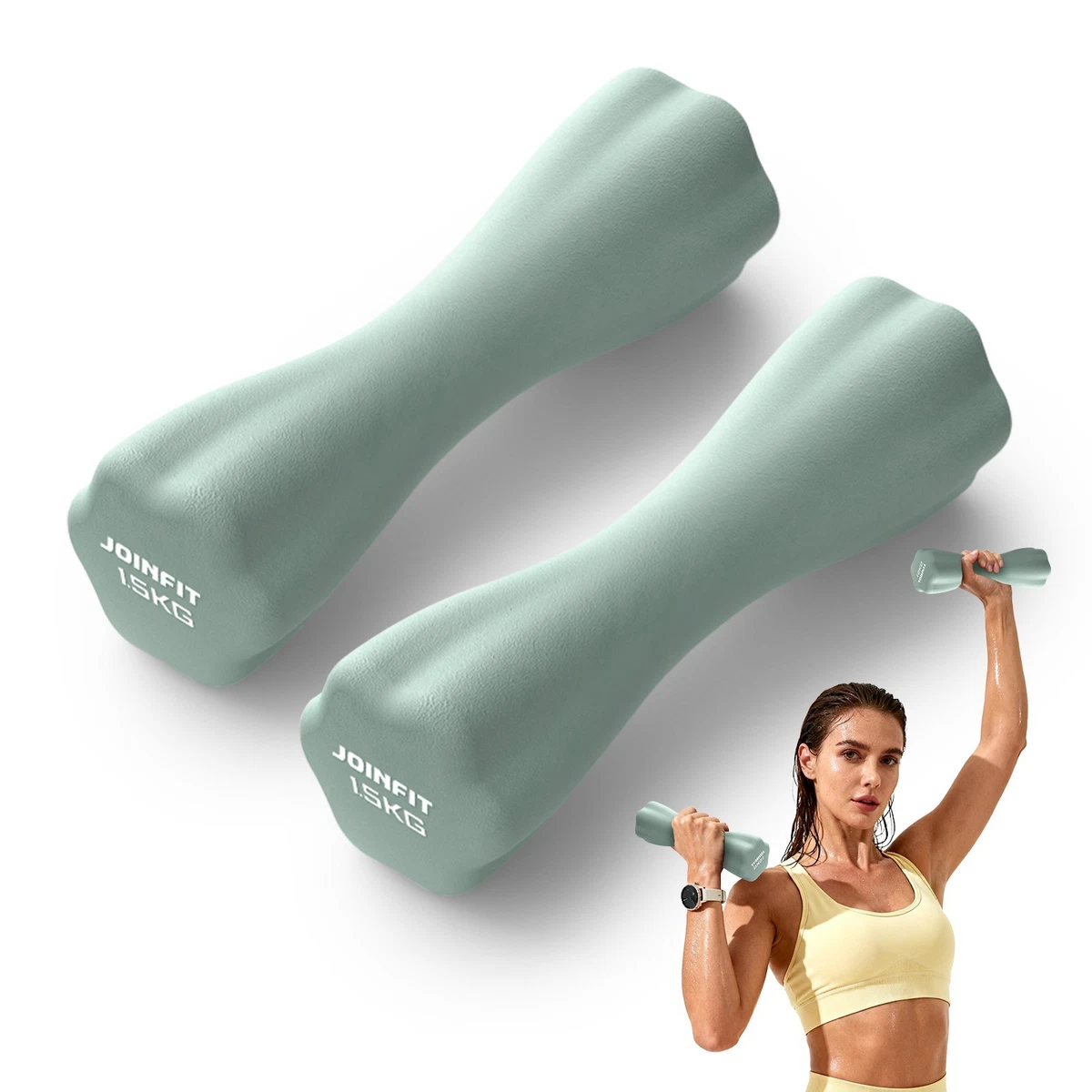 Slim Anti Slip Dumbbells Set Pair Hand Weights for Women Home Gym Weightlifting
