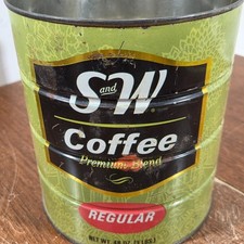 Vintage S&W Coffee tin Can General Store Disp...