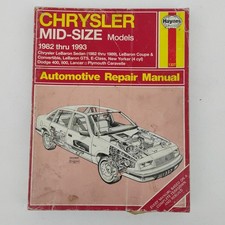 Haynes #1337 Auto Repair Manual. Chrysler Mid-Size Models 1982-1993