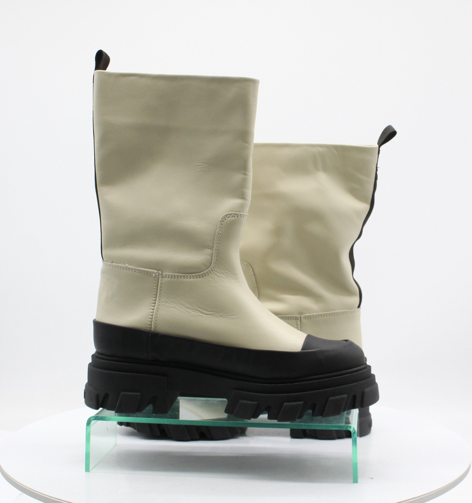 GANNI TUBULAR BOOTS - UK 7 EU 40 RRP £395 WOMENS BOOTS PLATFORM UK 7 EU 40 BEIGE image 5