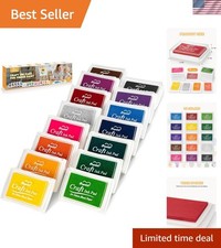 15 Colors Craft Ink Pads, Washable Finger Ink Pads for Stamps for Kids DIY, P...