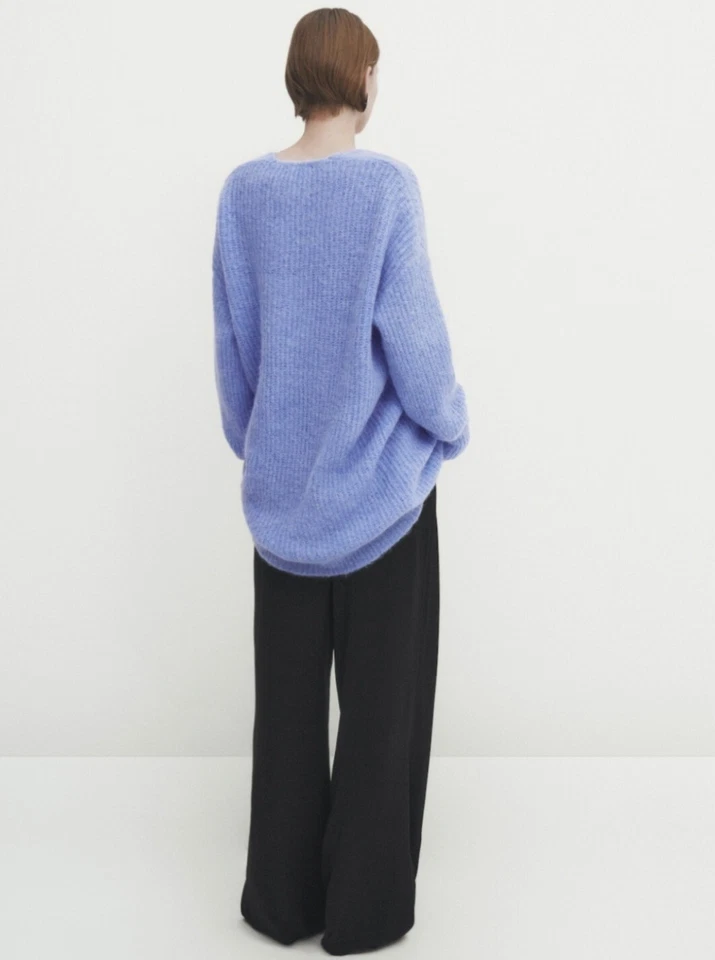 MASSIMO Dutti STRICK WOLL/KASCHMIR Pullover blau Gr. XS-S/34-36 wie NEU  - Bild 2 von 3