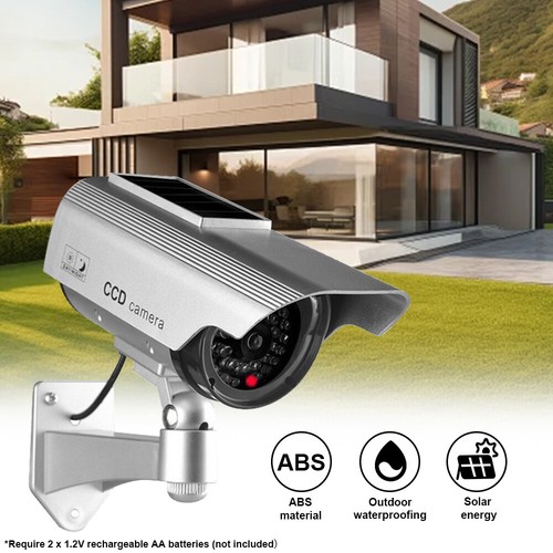 2X Outdoor Street Waterproof Solar Security Fake Camera Flashing LED Light IP65 - Picture 5 of 13